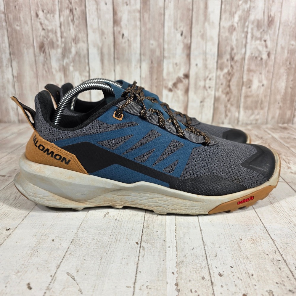 Salomon Predict Hike Low Trail Shoes Mens 9 Blue Grey Tan 415838